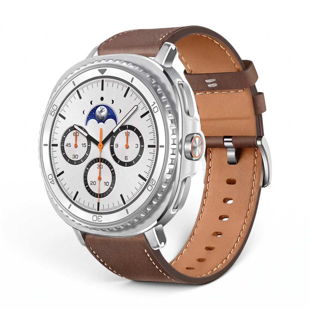 Bracelet Baron cuir marron, vue 2 - Samsung Galaxy Watch 8 | Clipz-it