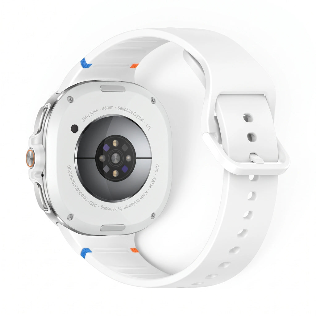 Bracelet Icon silicone blanc, vue 2 - Samsung Galaxy Watch 8 | Clipz-it