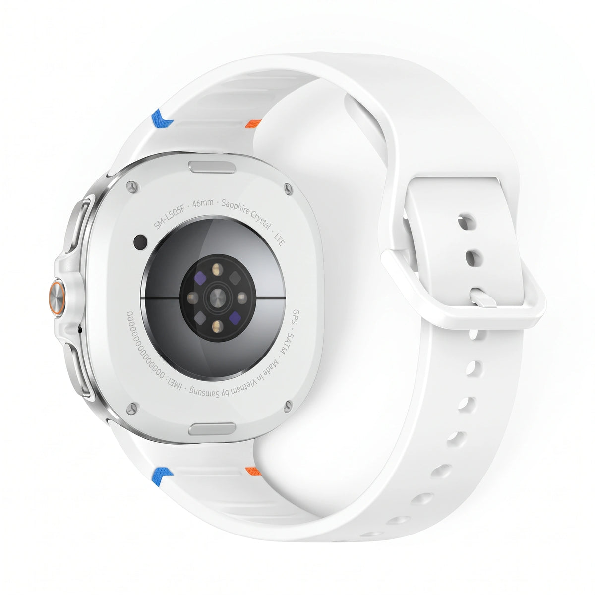 Bracelet Icon silicone blanc, vue 2 - Samsung Galaxy Watch 8 | Clipz-it