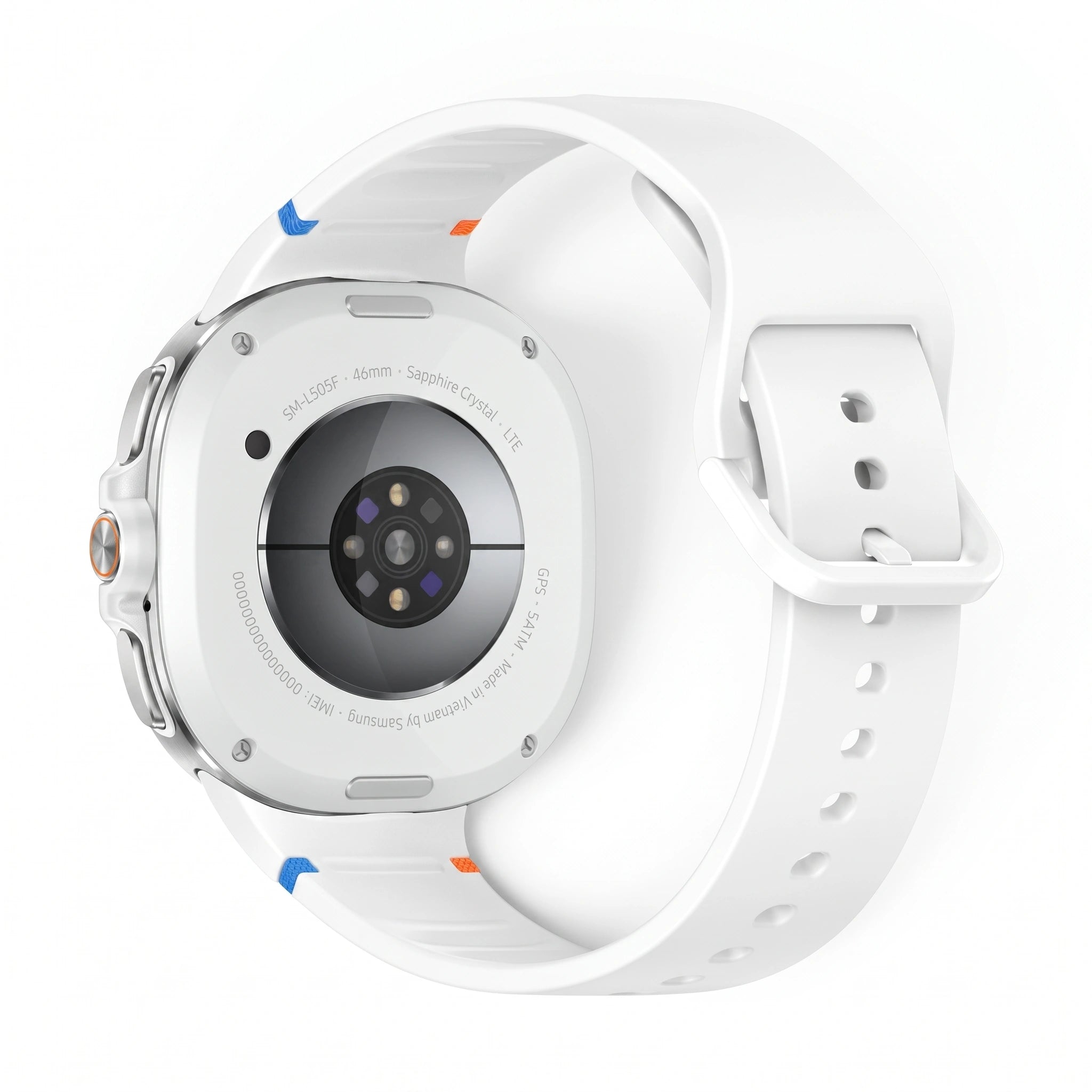 Bracelet Icon silicone blanc, vue 2 - Samsung Galaxy Watch 8 | Clipz-it