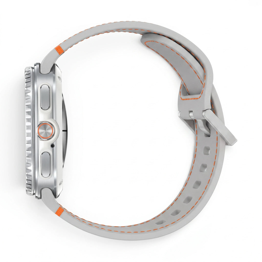 Bracelet Icon silicone blanc, vue 3 - Samsung Galaxy Watch 8 | Clipz-it