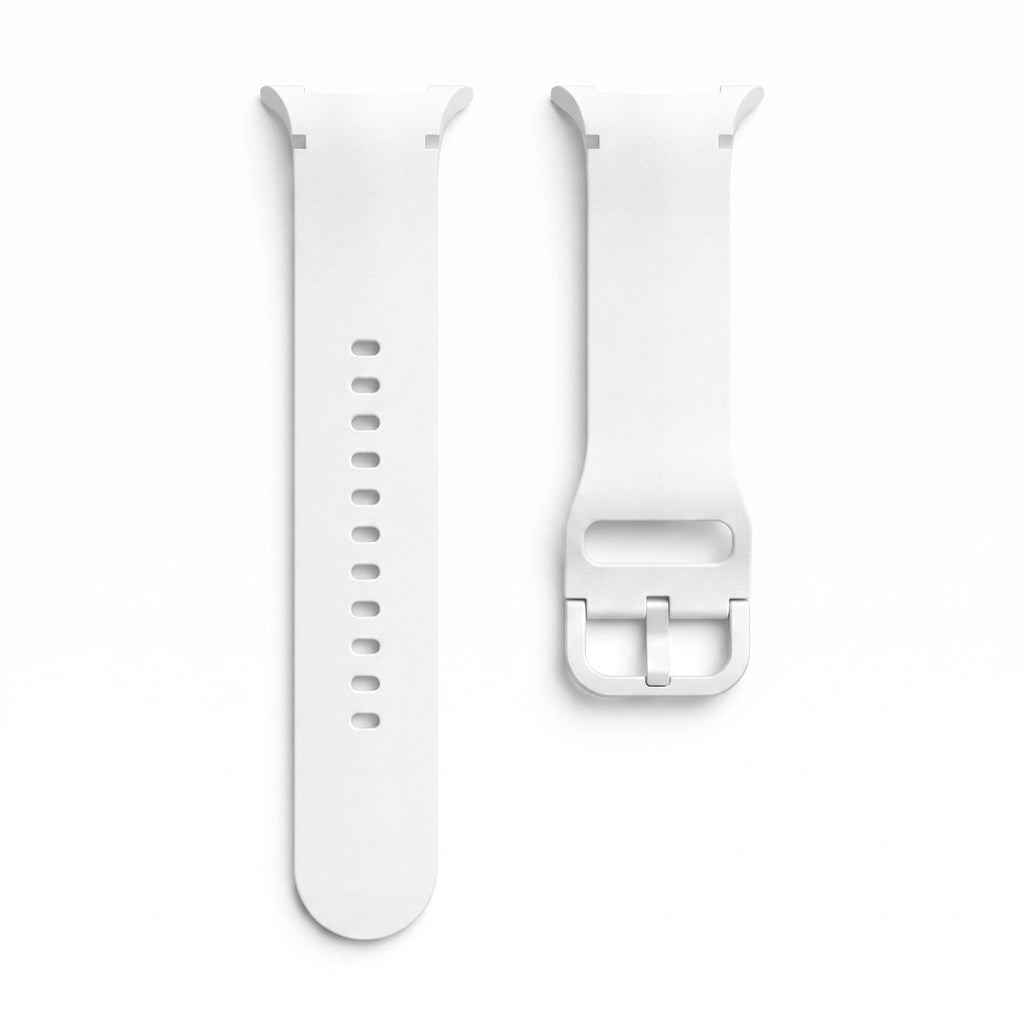 Bracelet Icon silicone blanc, vue 4 - Samsung Galaxy Watch 8 | Clipz-it