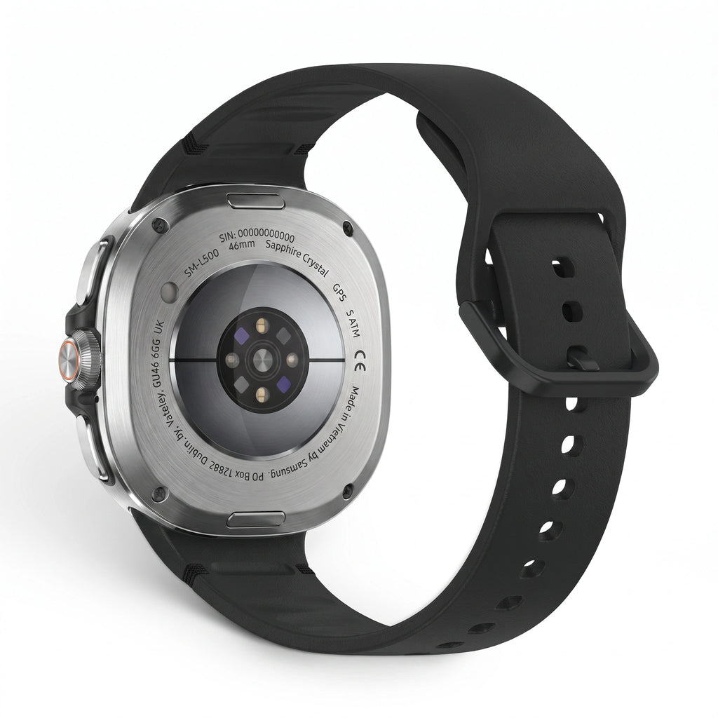 Bracelet Icon silicone noir, vue 2 - Samsung Galaxy Watch 8 | Clipz-it