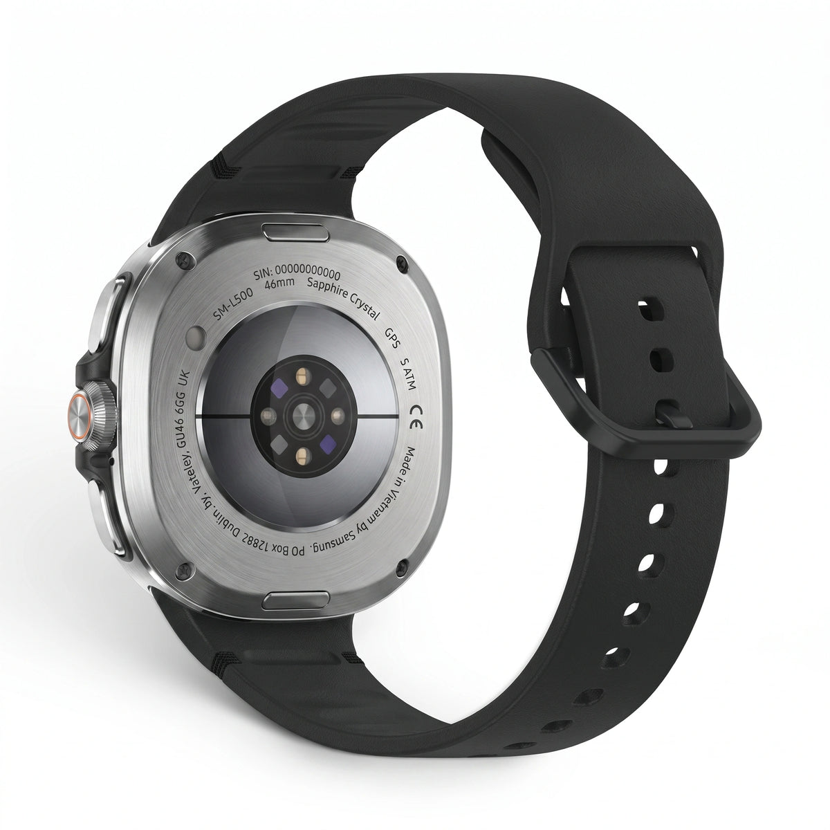 Bracelet Icon silicone noir, vue 2 - Samsung Galaxy Watch 8 | Clipz-it