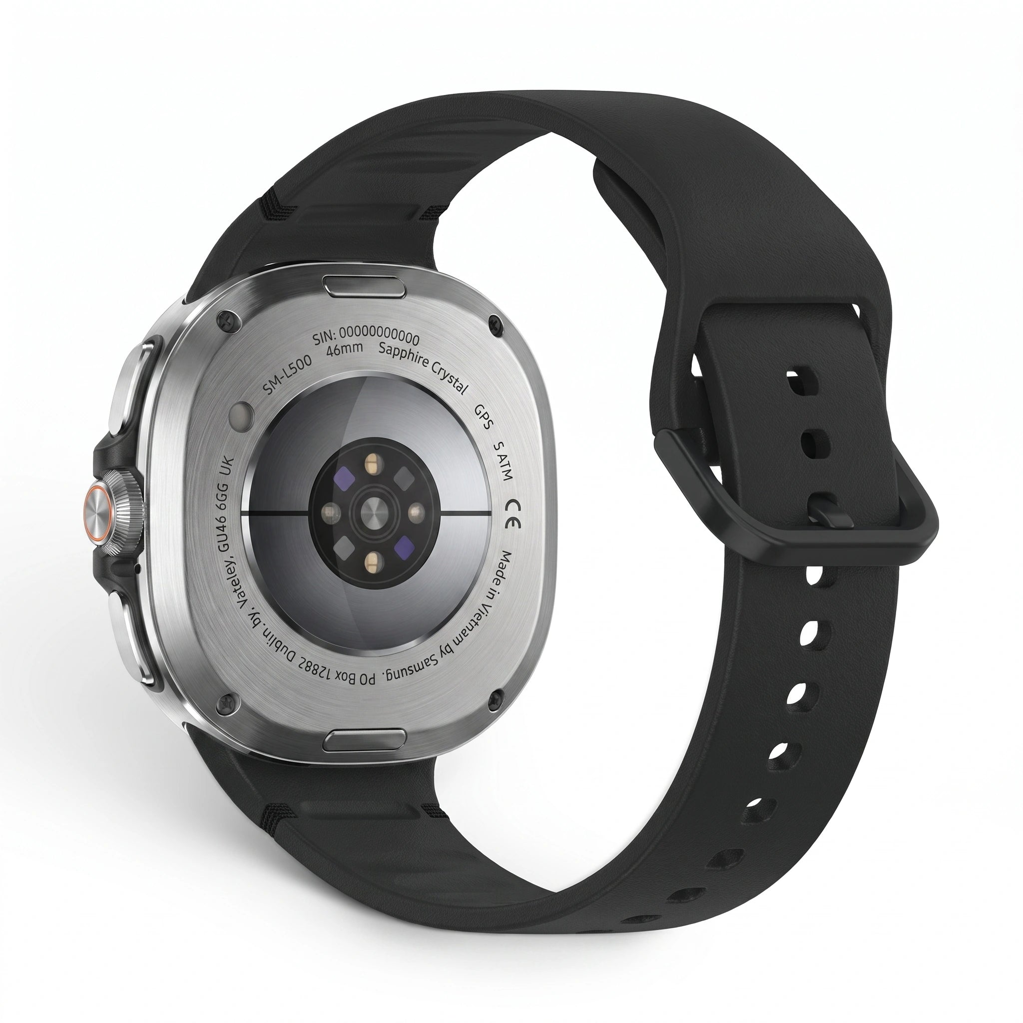 Bracelet Icon silicone noir, vue 2 - Samsung Galaxy Watch 8 | Clipz-it