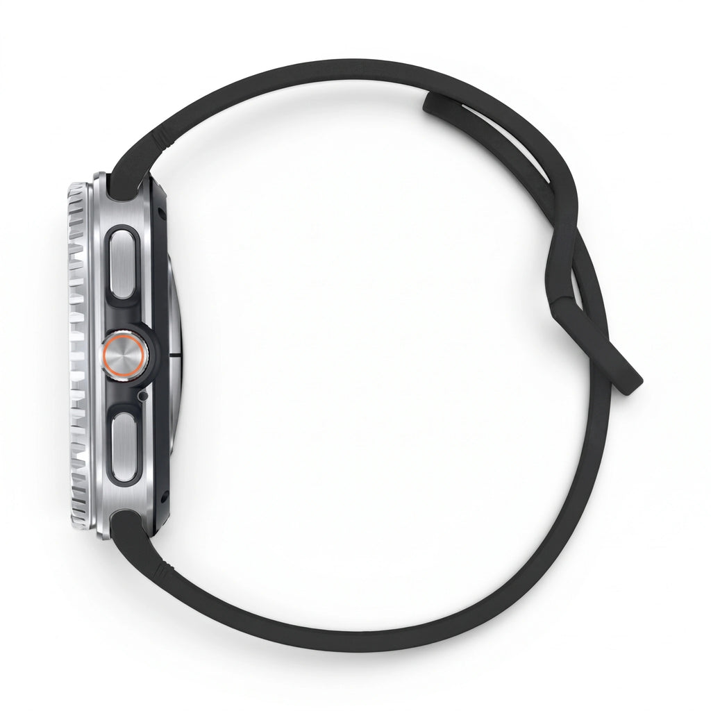 Bracelet Icon silicone noir, vue 3 - Samsung Galaxy Watch 8 | Clipz-it