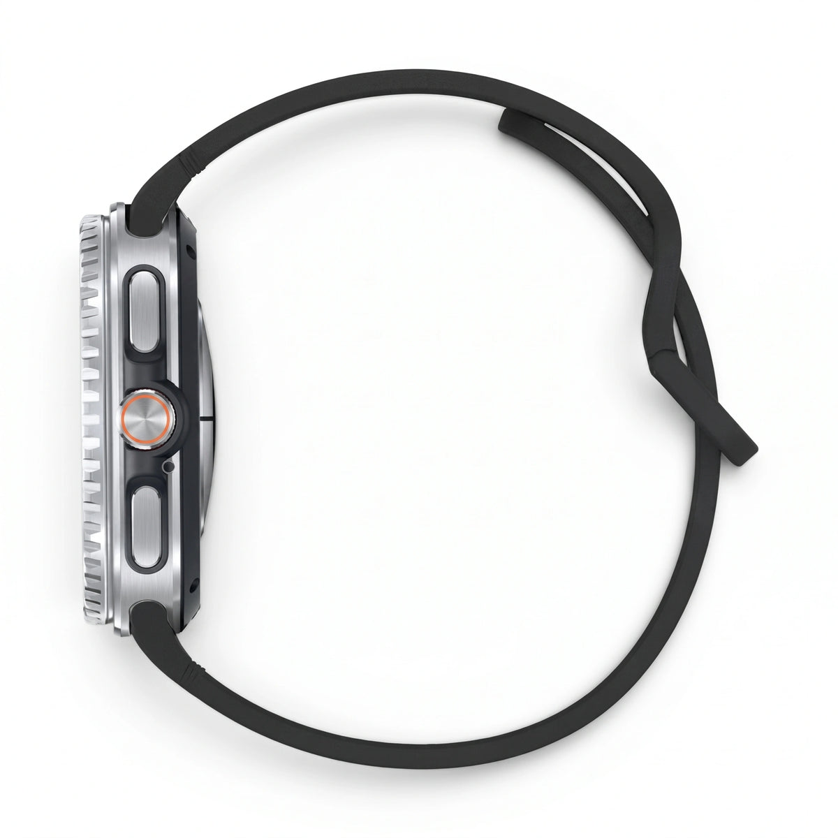 Bracelet Icon silicone noir, vue 3 - Samsung Galaxy Watch 8 | Clipz-it