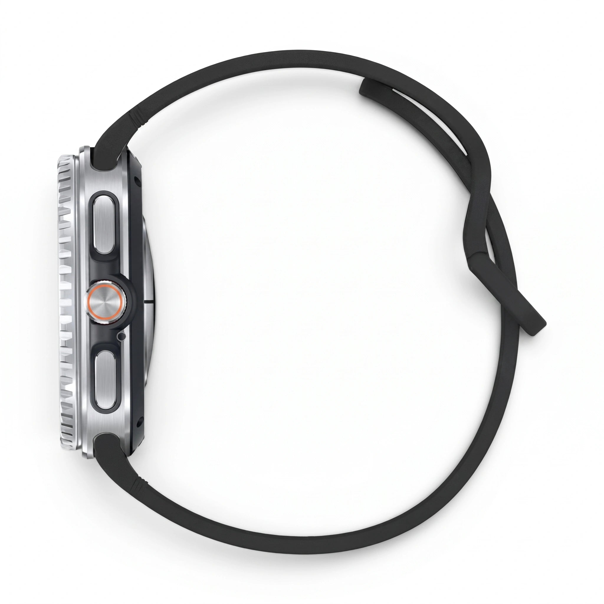 Bracelet Icon silicone noir, vue 3 - Samsung Galaxy Watch 8 | Clipz-it