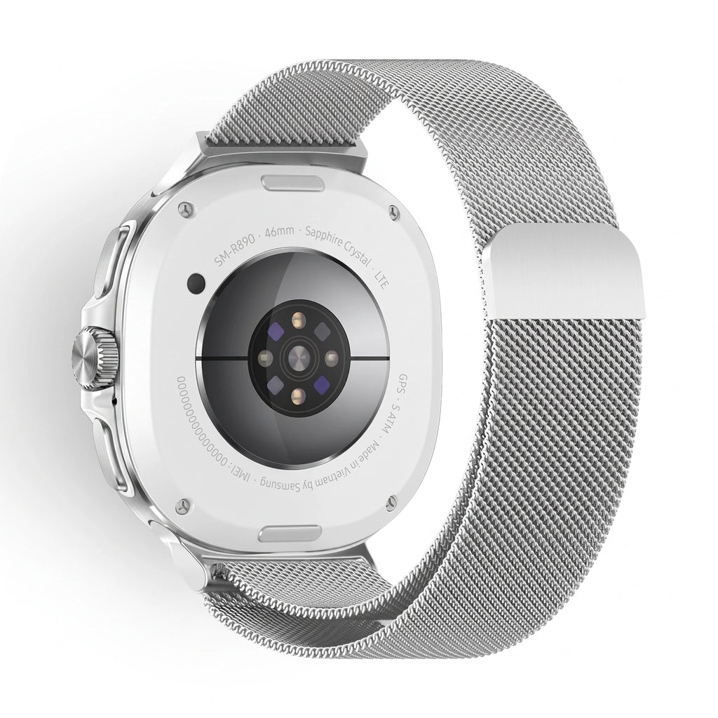 Bracelet Meridian acier acier, vue 2 - Samsung Galaxy Watch 8 | Clipz-it