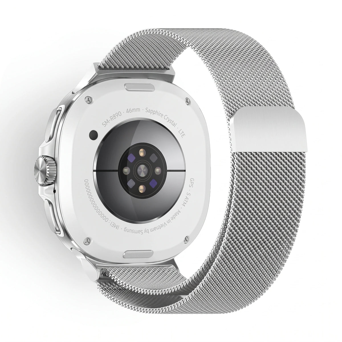 Bracelet Meridian acier acier, vue 2 - Samsung Galaxy Watch 8 | Clipz-it