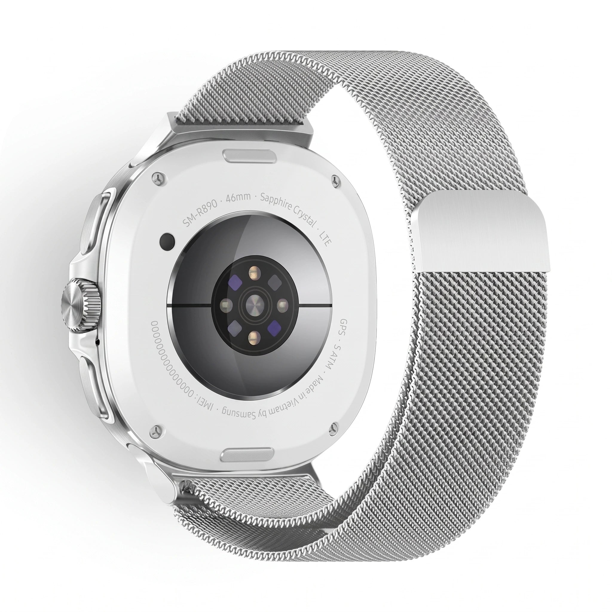 Bracelet Meridian acier acier, vue 2 - Samsung Galaxy Watch 8 | Clipz-it