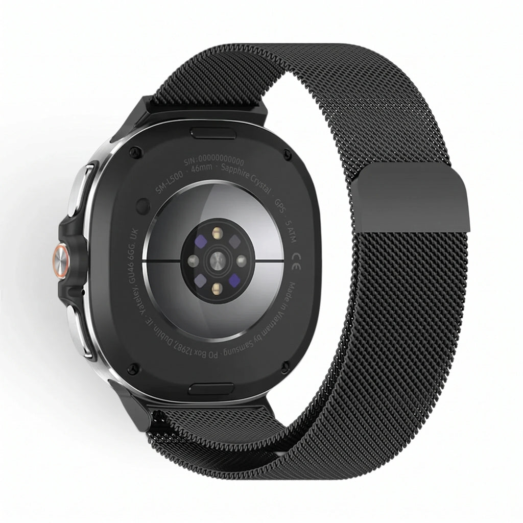 Bracelet Meridian acier noir, vue 2 - Samsung Galaxy Watch 8 | Clipz-it