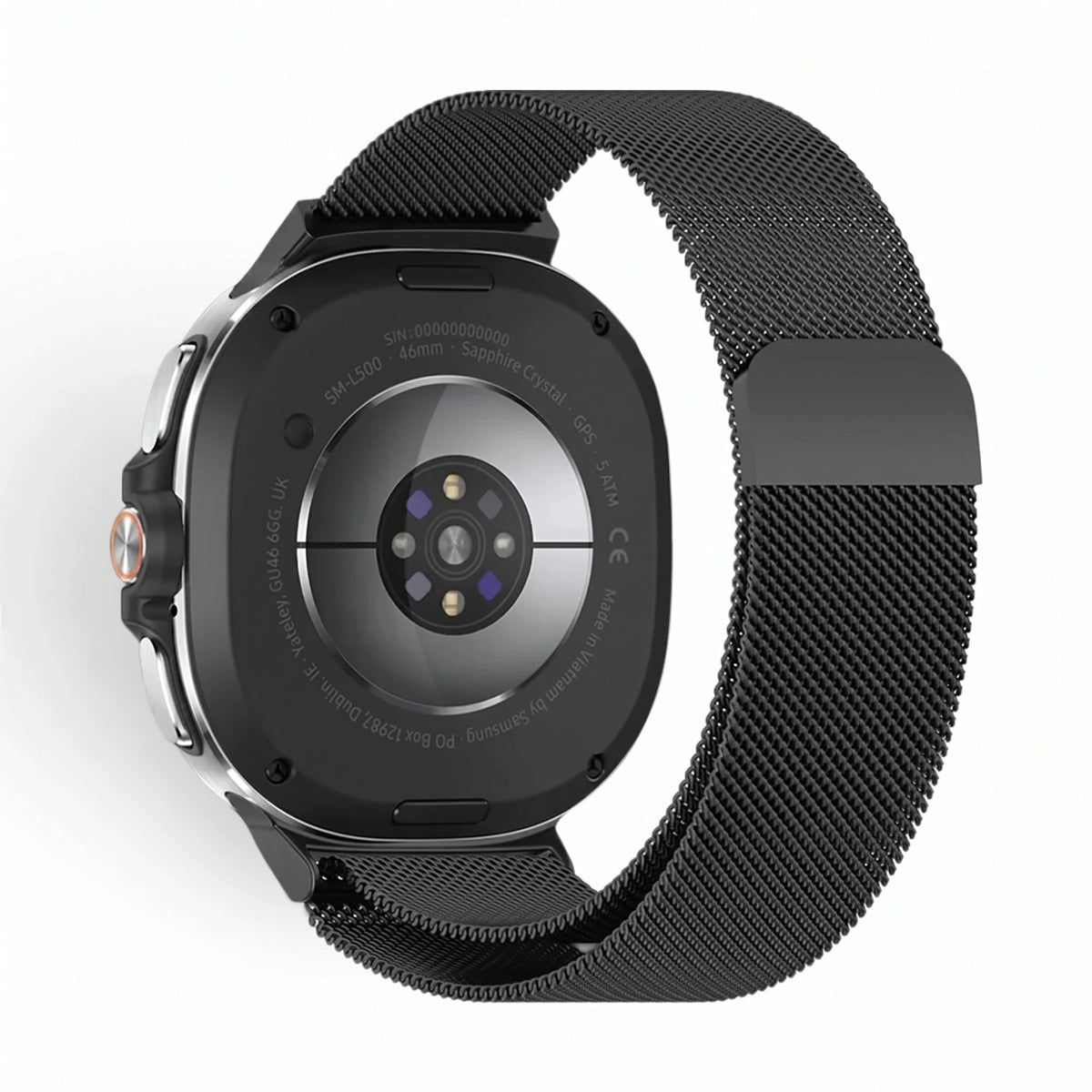 Bracelet Meridian acier noir, vue 2 - Samsung Galaxy Watch 8 | Clipz-it