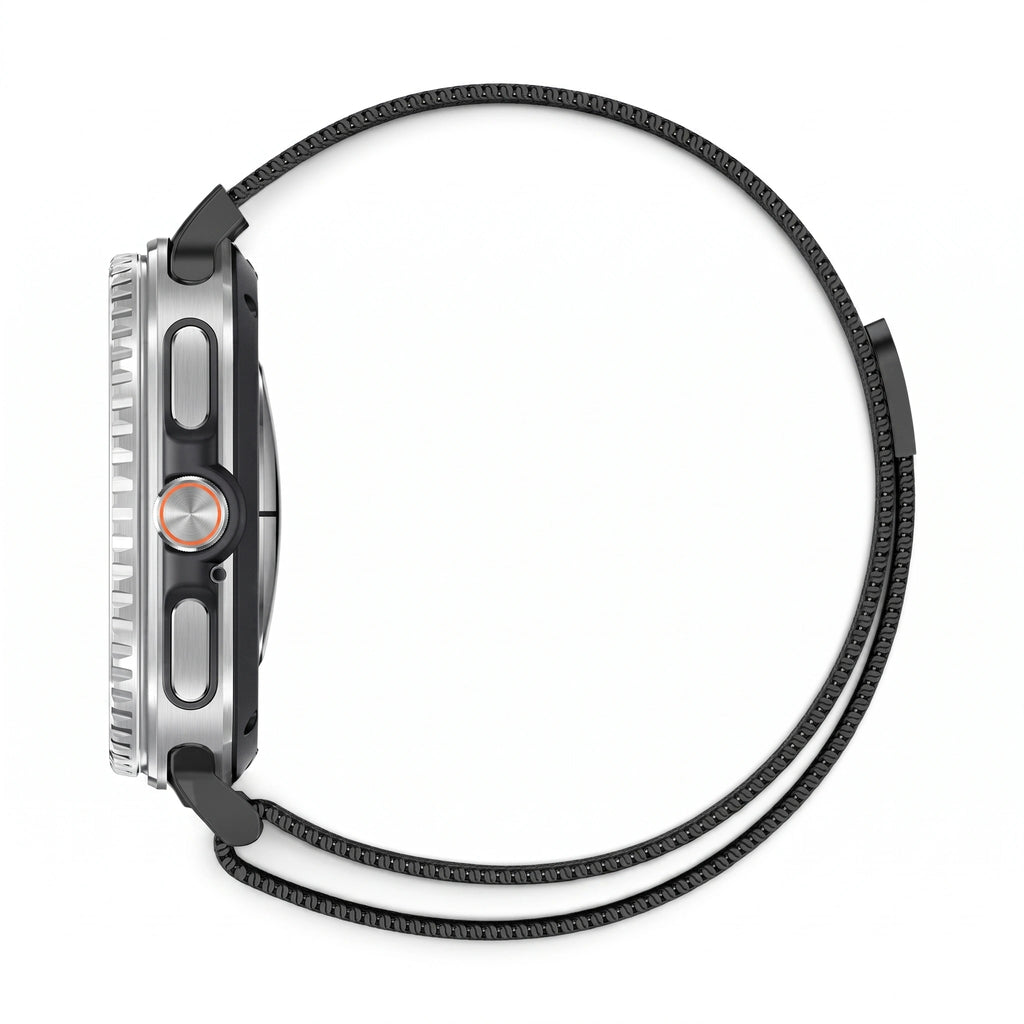 Bracelet Meridian acier noir, vue 3 - Samsung Galaxy Watch 8 | Clipz-it