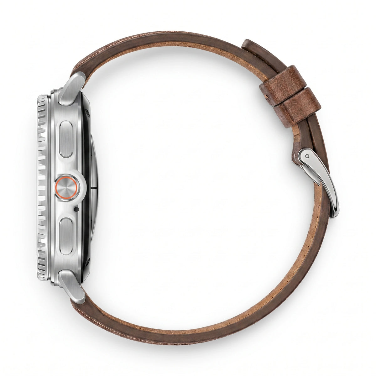 Bracelet Ranger cuir marron, vue 3 - Samsung Galaxy Watch 8 | Clipz-it