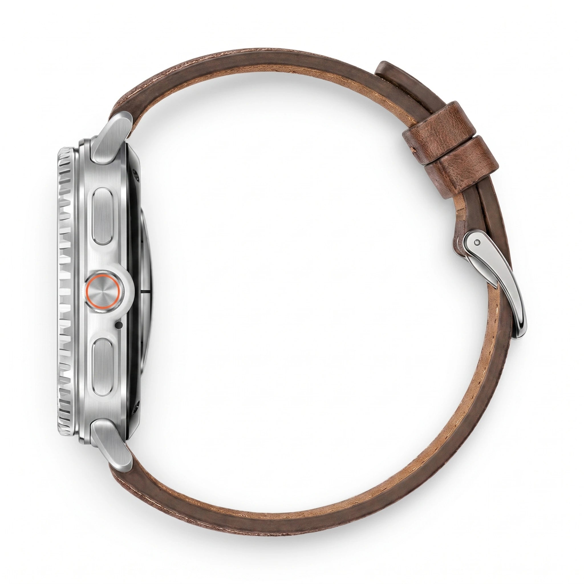 Bracelet Ranger cuir marron, vue 3 - Samsung Galaxy Watch 8 | Clipz-it