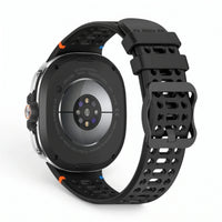 Bracelet Rush silicone noir, vue 2 - Samsung Galaxy Watch 8 | Clipz-it