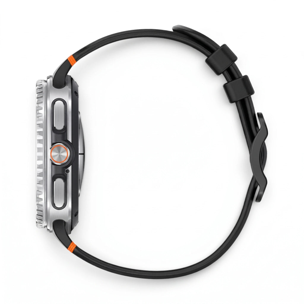 Bracelet Rush silicone noir, vue 3 - Samsung Galaxy Watch 8 | Clipz-it