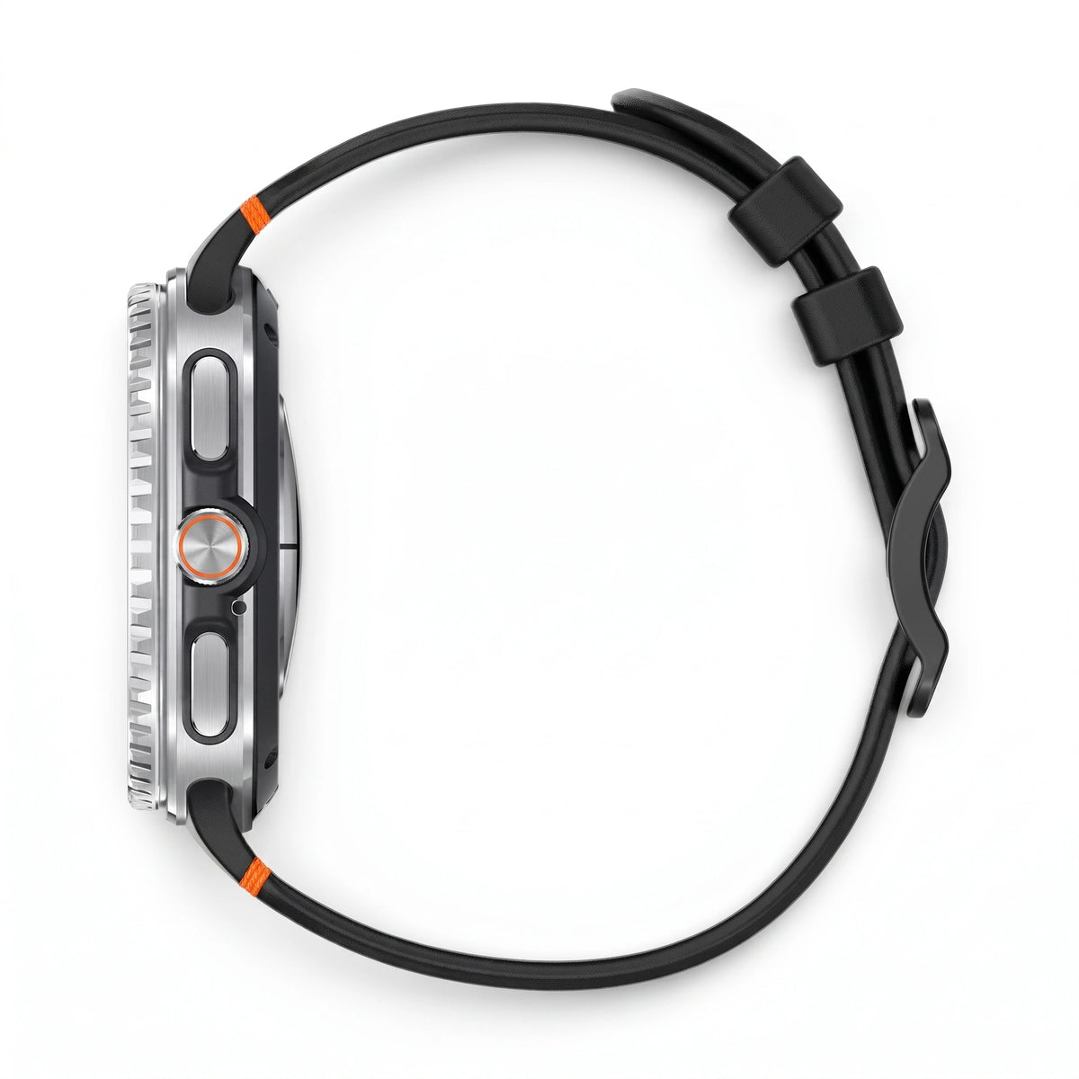Bracelet Rush silicone noir, vue 3 - Samsung Galaxy Watch 8 | Clipz-it