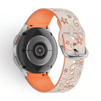Bracelet Blush silicone beige & orange, vue 2 - Samsung Galaxy Watch | Clipz-it