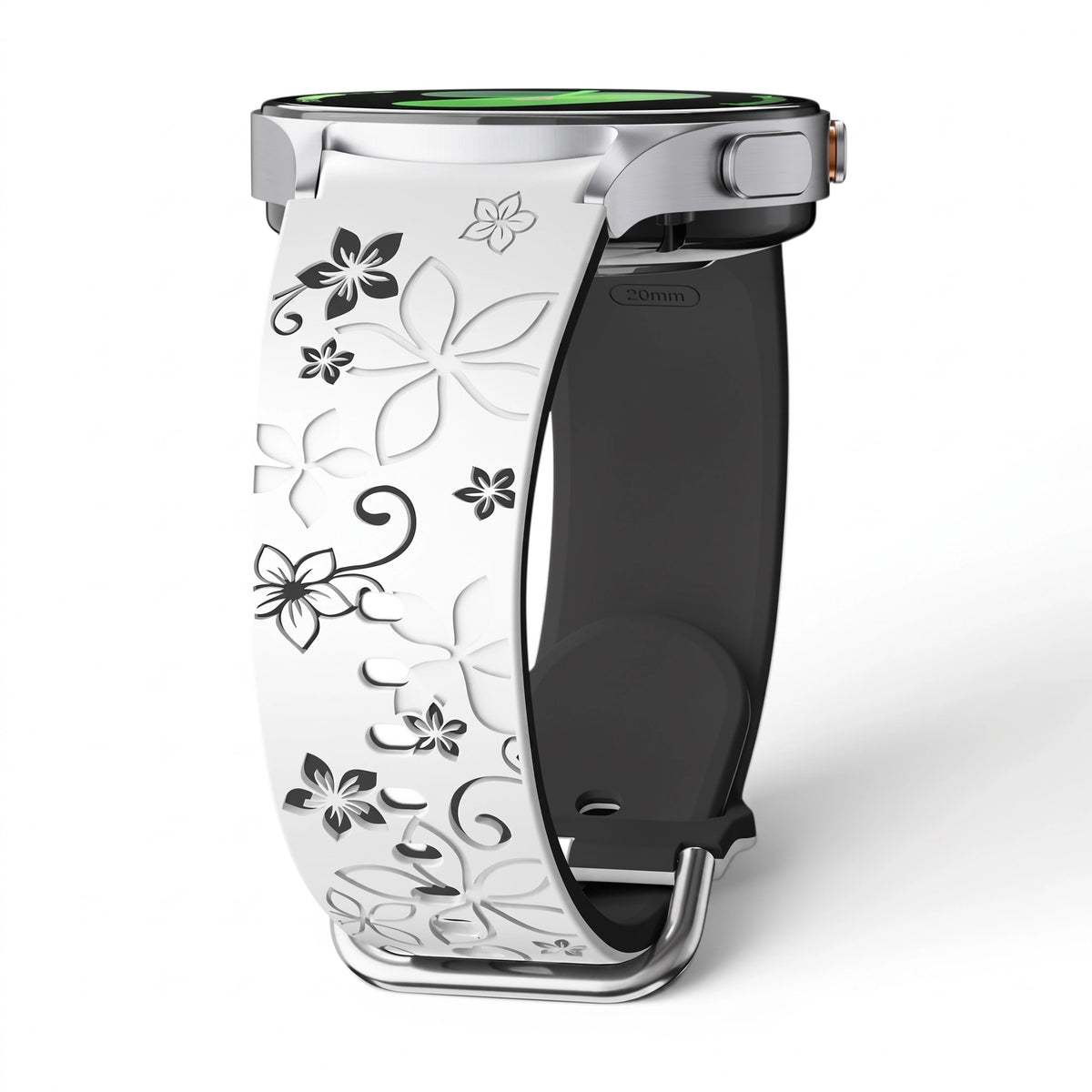 Bracelet Blush silicone blanc & noir - Samsung Galaxy Watch | Clipz-it