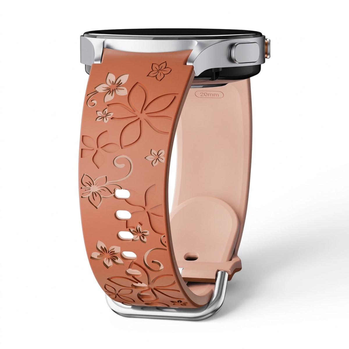 Bracelet Blush silicone marron & beige - Samsung Galaxy Watch | Clipz-it