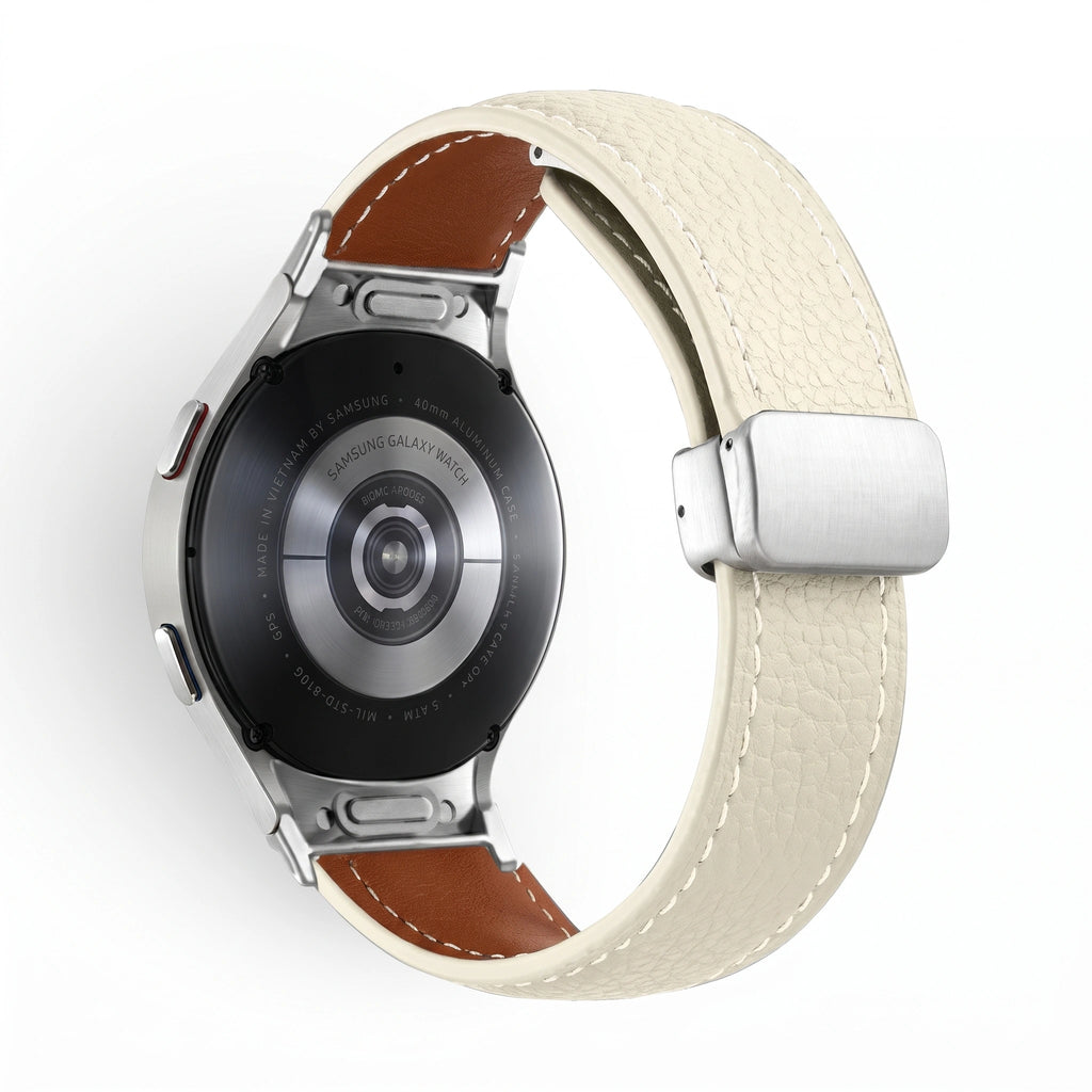 Bracelet Iris cuir blanc 2 - Samsung Galaxy Watch | Clipz-it