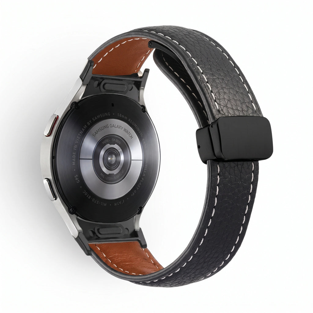 Bracelet Iris cuir noir 2 - Samsung Galaxy Watch | Clipz-it