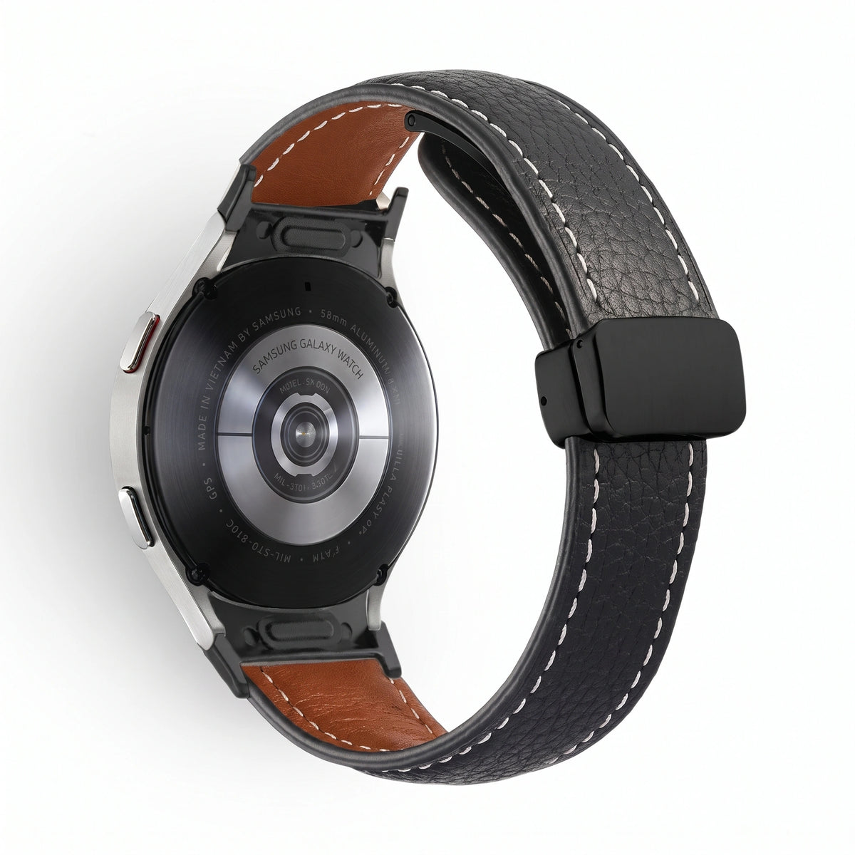 Bracelet Iris cuir noir 2 - Samsung Galaxy Watch | Clipz-it