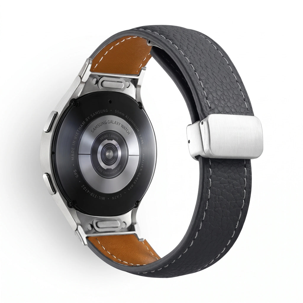 Bracelet Iris cuir noir - Samsung Galaxy Watch | Clipz-it