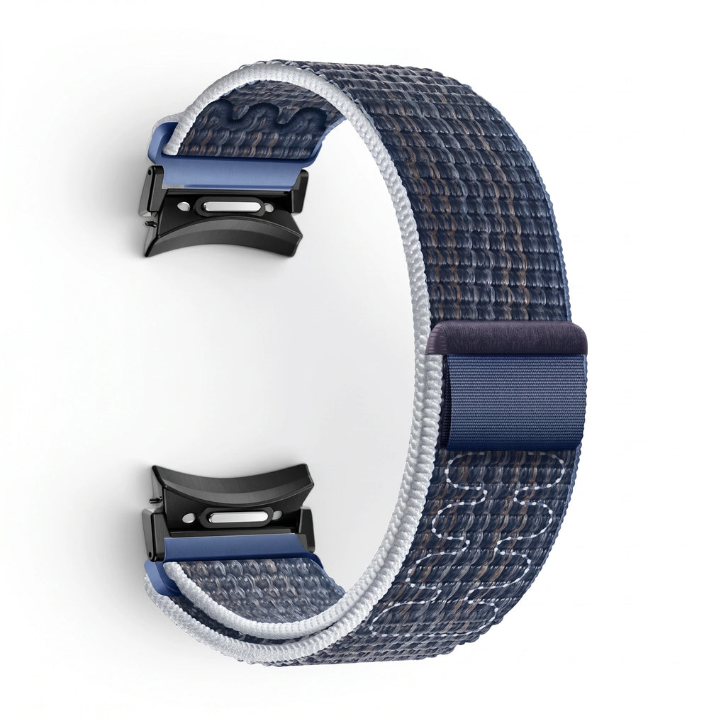 Bracelet Stride nylon gris & bleu - Samsung Galaxy Watch | Clipz-it