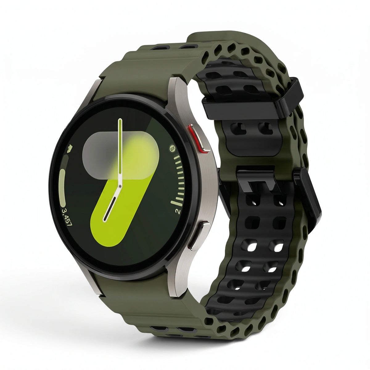 Bracelet Tide silicone orange, vue 4 - Samsung Galaxy Watch | Clipz-it
