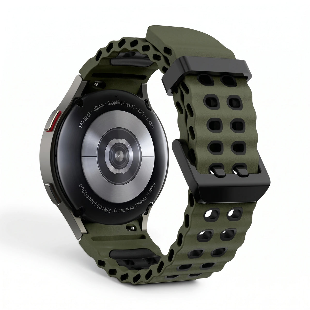 Bracelet Tide silicone orange, vue 5 - Samsung Galaxy Watch | Clipz-it