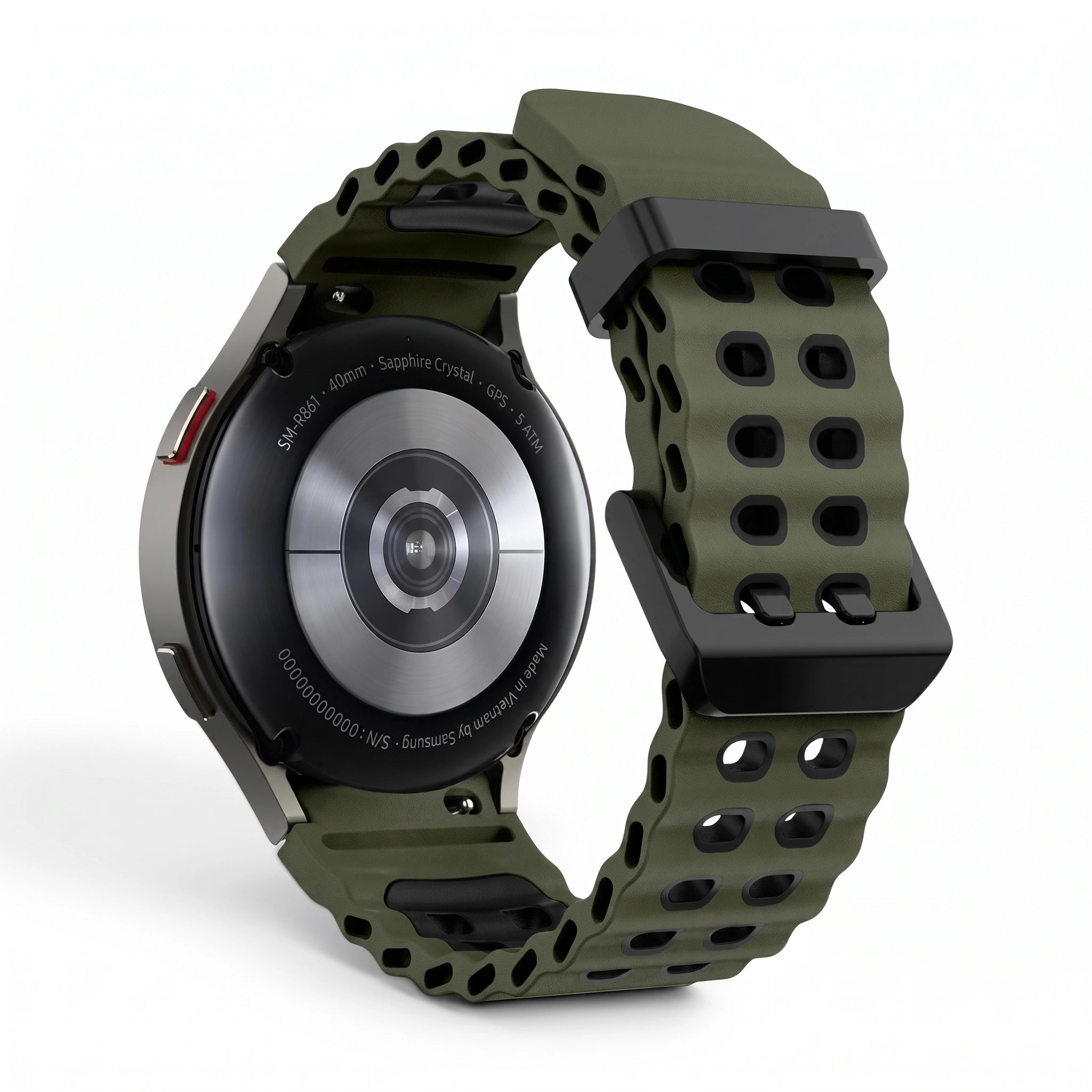 Bracelet Tide silicone orange, vue 5 - Samsung Galaxy Watch | Clipz-it