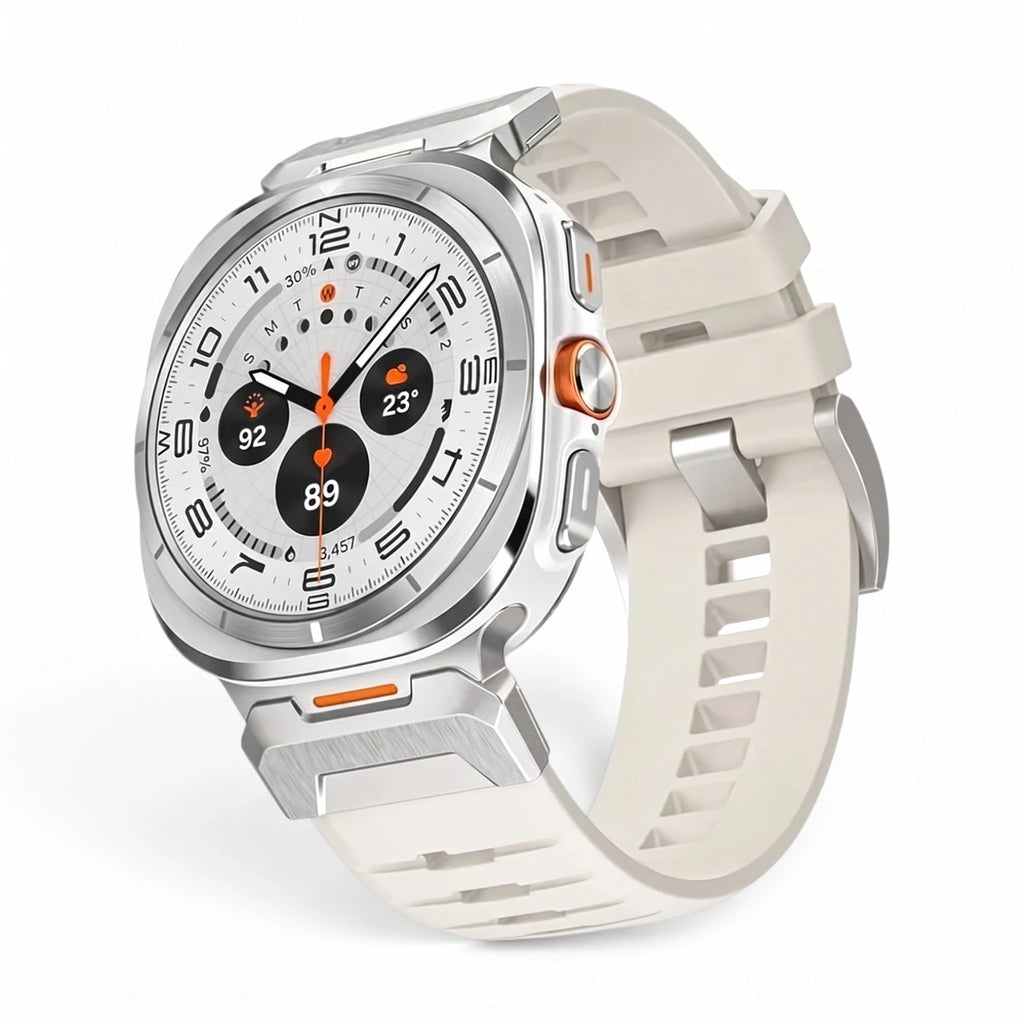 Bracelet Bunker silicone blanc 2 - Samsung Galaxy Watch Ultra | Clipz-it