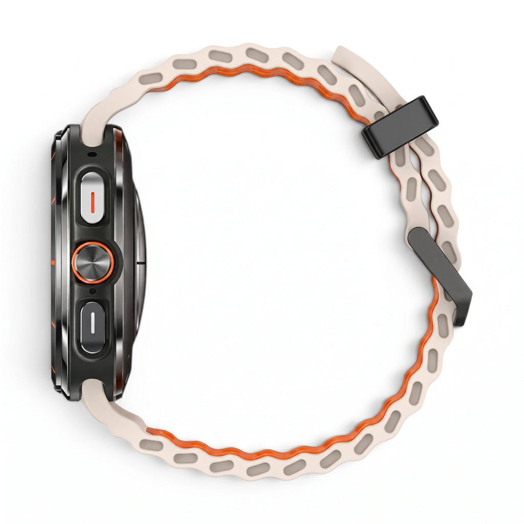 Bracelet Reef silicone beige, vue 3 - Samsung Galaxy Watch Ultra | Clipz-it