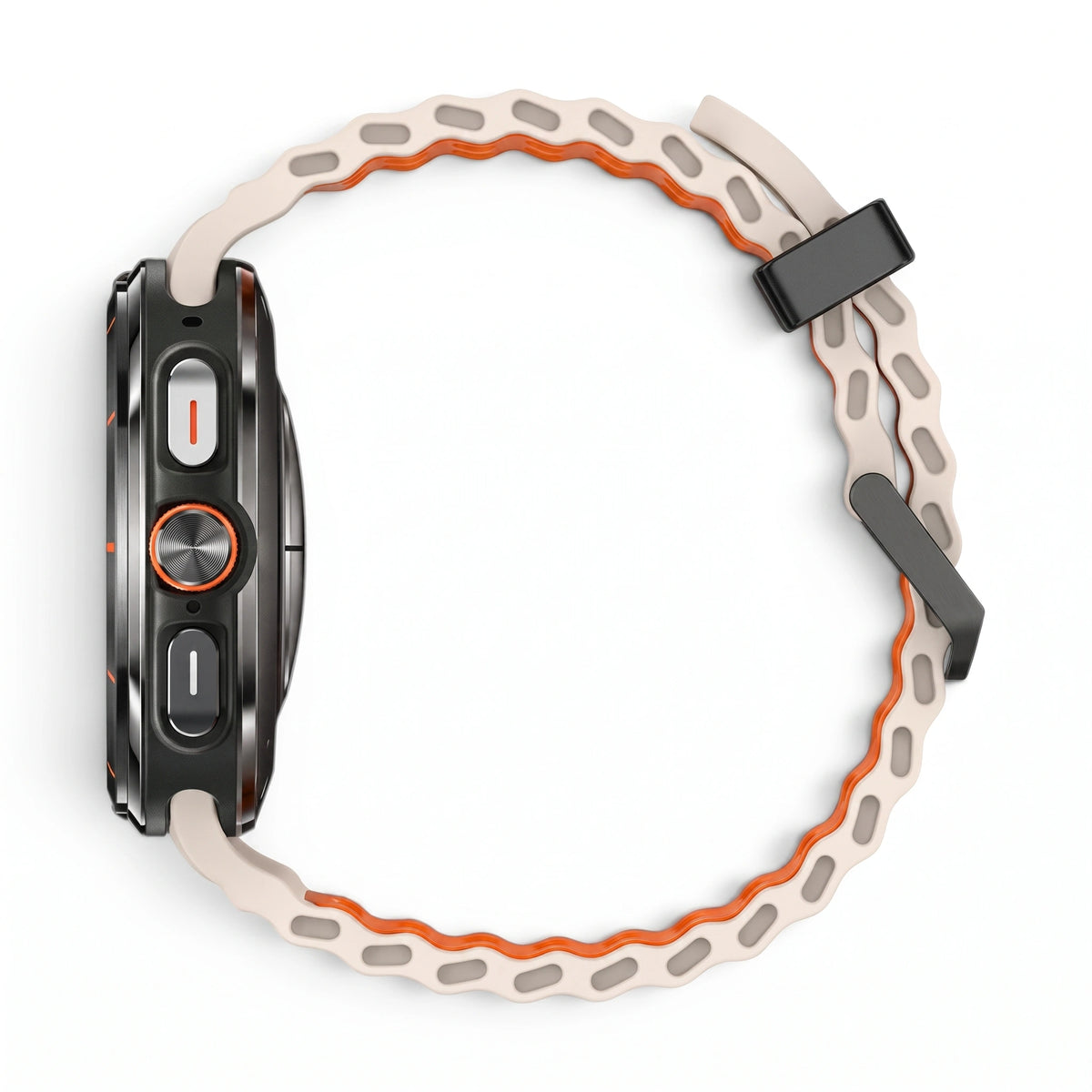 Bracelet Reef silicone beige, vue 3 - Samsung Galaxy Watch Ultra | Clipz-it