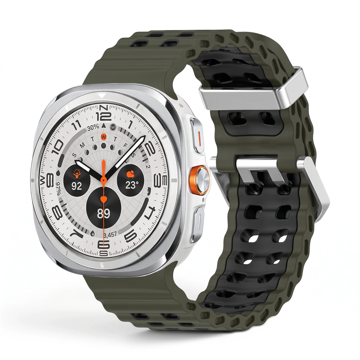 Bracelet Reef silicone vert militaire 2 - Samsung Galaxy Watch Ultra | Clipz-it