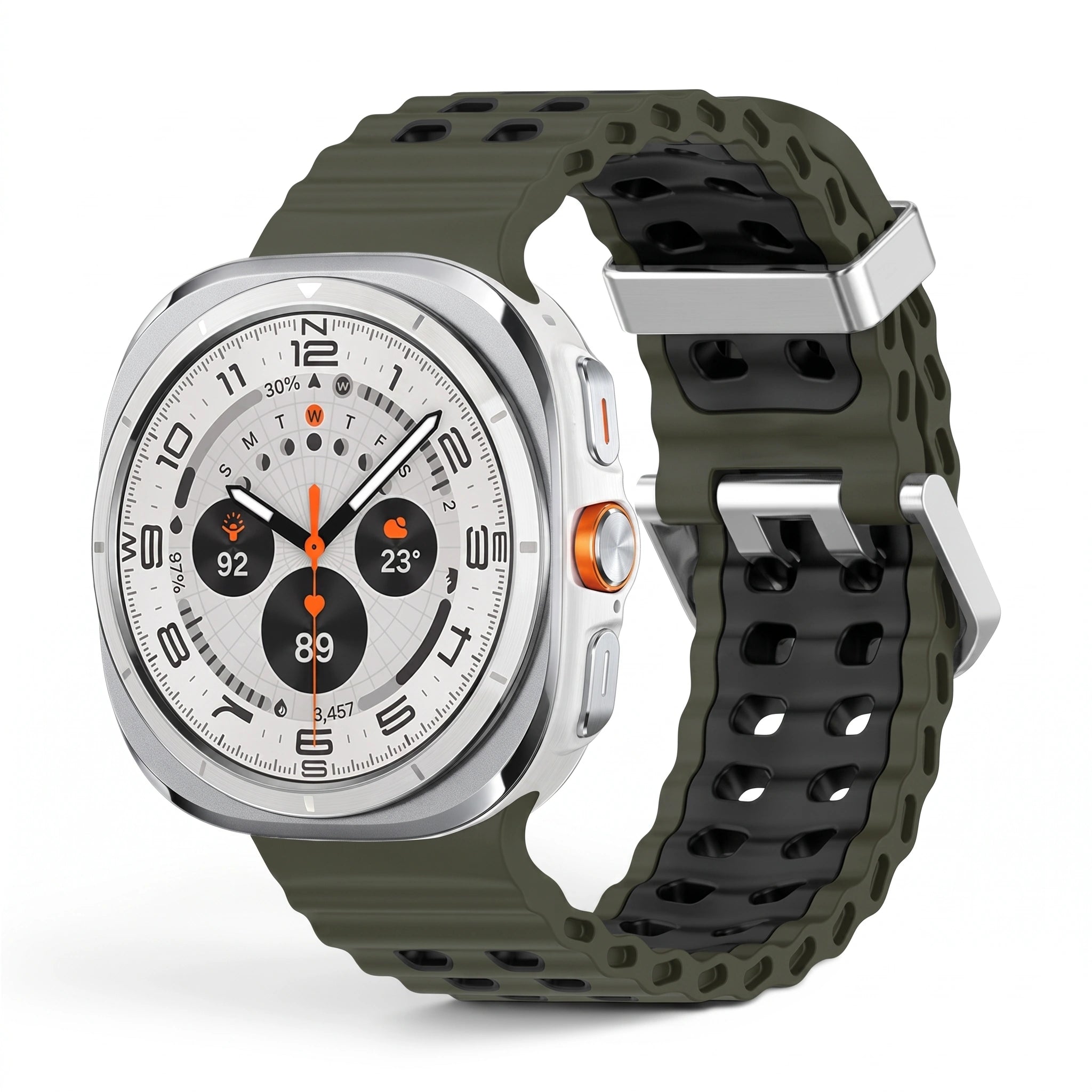 Bracelet Reef silicone vert militaire 2 - Samsung Galaxy Watch Ultra | Clipz-it