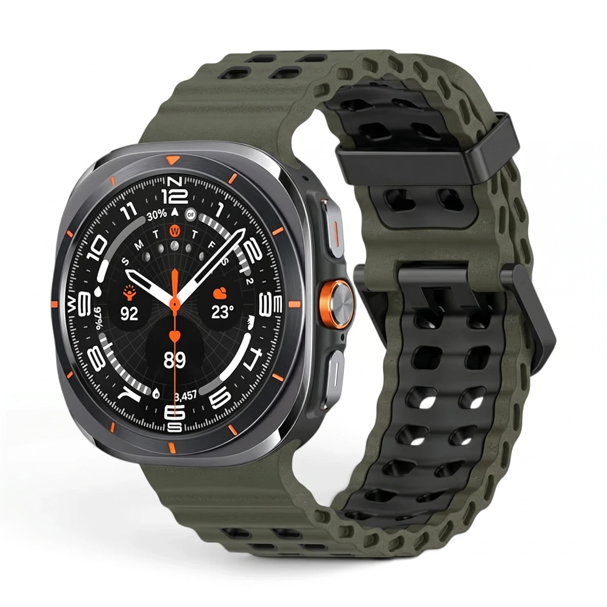 Bracelet Reef silicone vert militaire - Samsung Galaxy Watch Ultra | Clipz-it