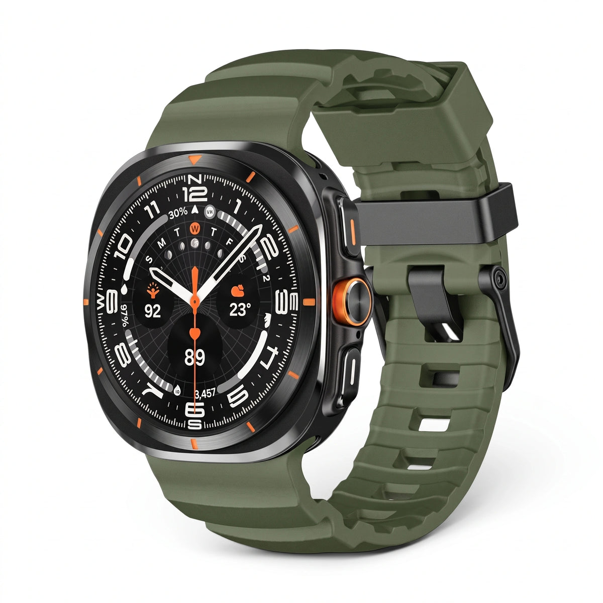 Bracelet Torque silicone vert militaire - Samsung Galaxy Watch Ultra | Clipz-it