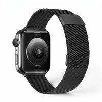 Clipz It Chevalier black stainless steel Milanese loop watch band for Apple Watch with magnetic clasp
