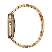 Clipz It Modula gold stainless steel link bracelet for Apple Watch with slim butterfly clasp and modular design