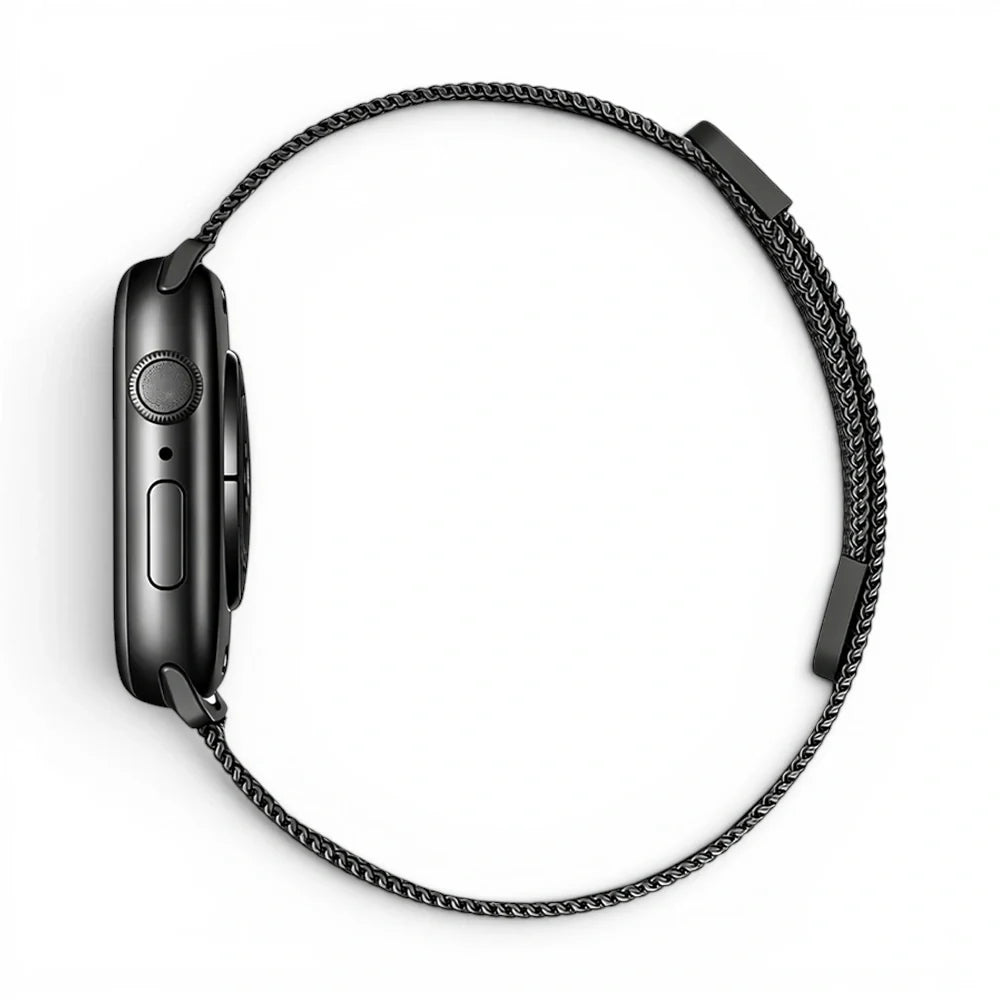 Bracelet Armor Maille milanaise vue profil pour Apple Watch - Clipz-it