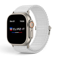 Bracelet Athletic Nylon sportif couleur Gris finition Titane pour Apple Watch - Clipz-it