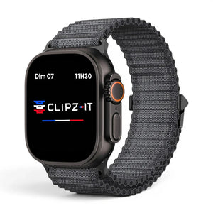 Bracelet Athletic Nylon sportif couleur Noir pour Apple Watch - Clipz-it