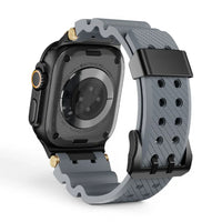 Bracelet Aureus silicone plaqué or vue arrière pour Apple Watch - Clipz-it