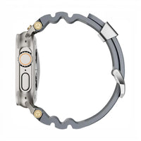 Bracelet Aureus silicone plaqué or vue de côté pour Apple Watch - Clipz-it