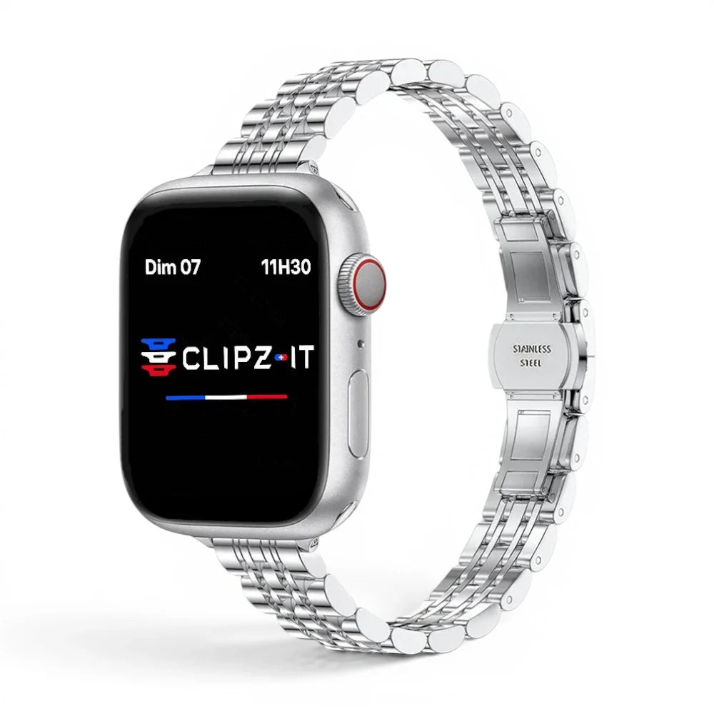 Bracelet Celine Acier inoxydable couleur Argenté pour Apple Watch - Clipz-it