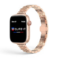 Bracelet Celine Acier inoxydable couleur Or rose pour Apple Watch - Clipz-it